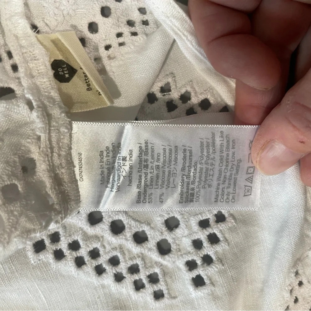 Madewell Eyelet Flutter Sleeve Top, Nwt, Size Xxs - image 6